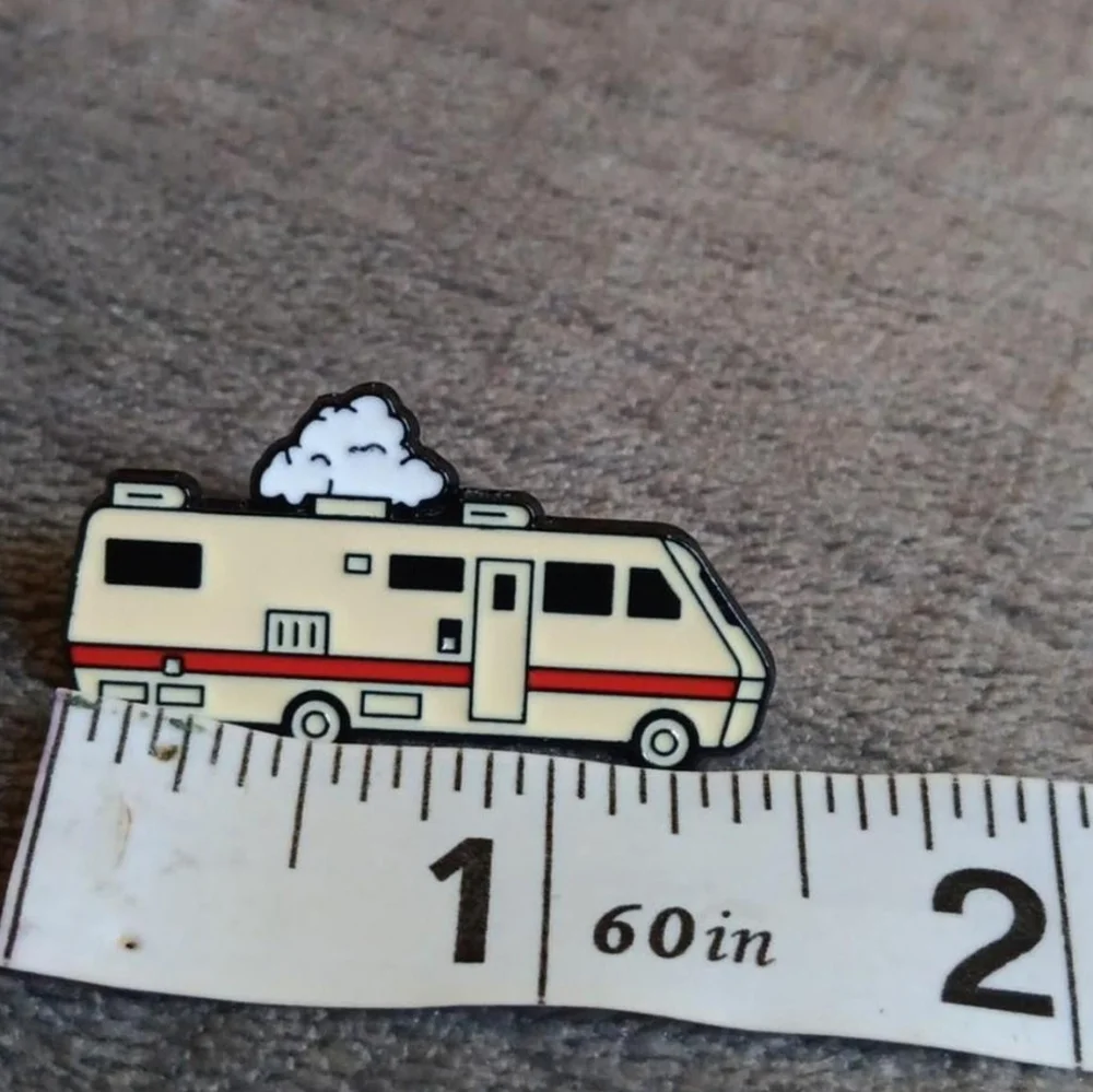Retro Camper Van Metal Enamel Pin, 70s 80s Adventure Camping Van Life Brooch
